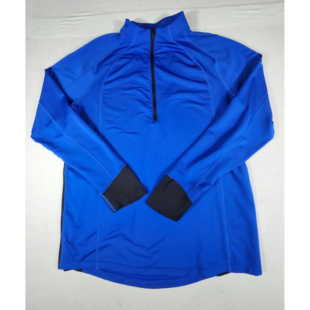 Under Armour ColdGear Run Mens XL Blue Half Zip Pullover Thumbholes 1304578